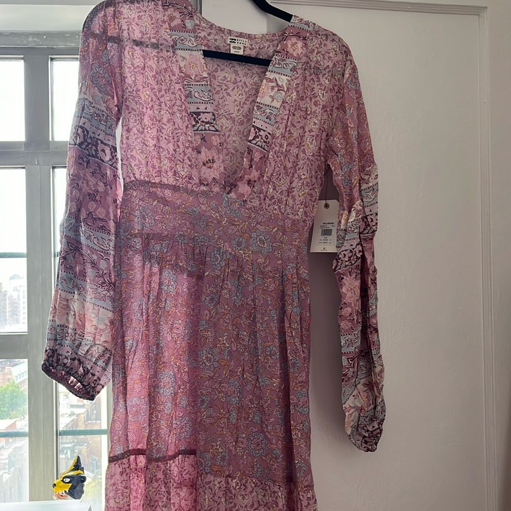 billabong pink maxi dress - boho dress cosmo print NWT size S